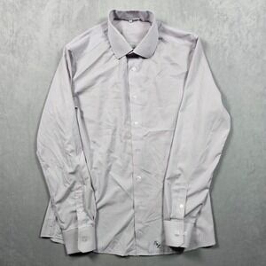 State and Liberty Shirt Mens Large Button Down Pink/Blue Check Performance FLAWS